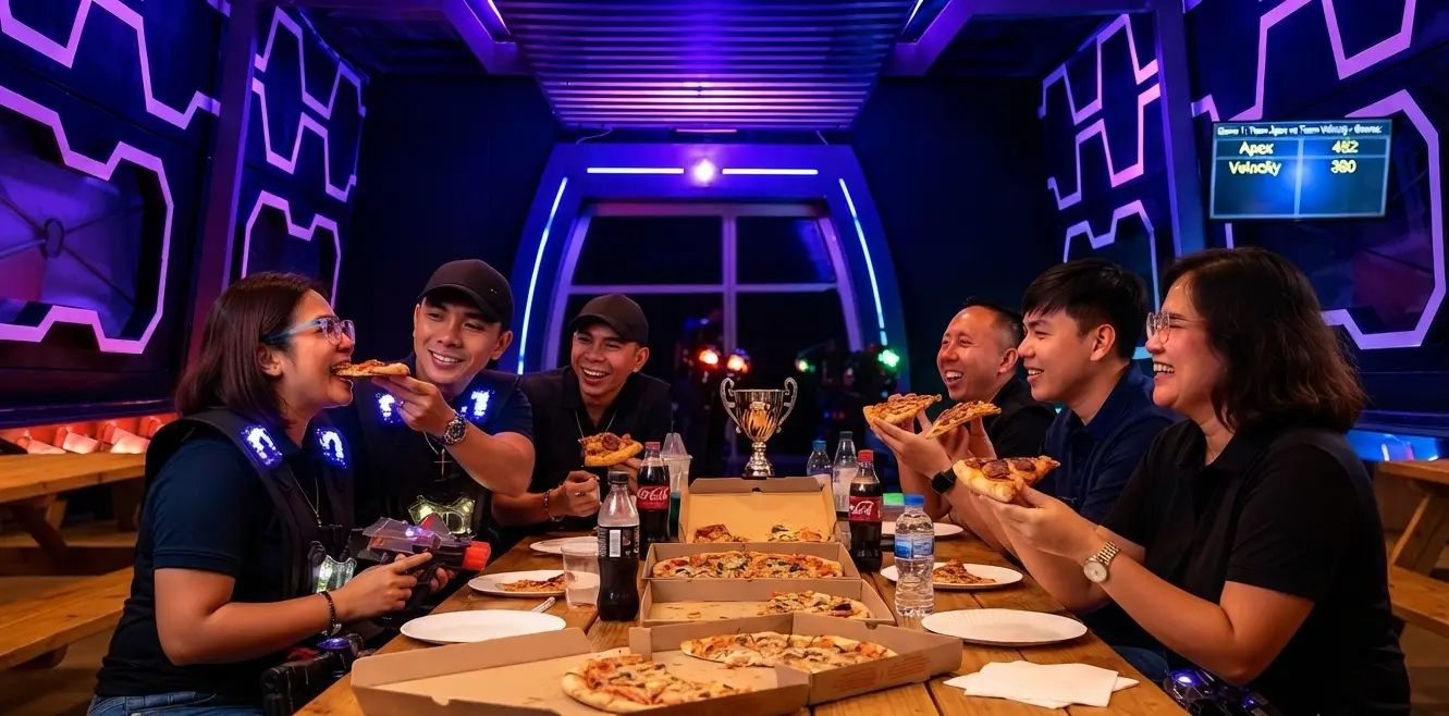 Pizza party celebration at LazerXtreme Manila